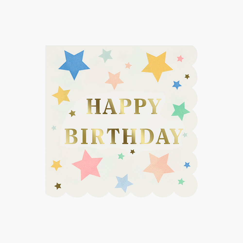 Happy Birthday Stars Large Napkins, Shopsweetluluss