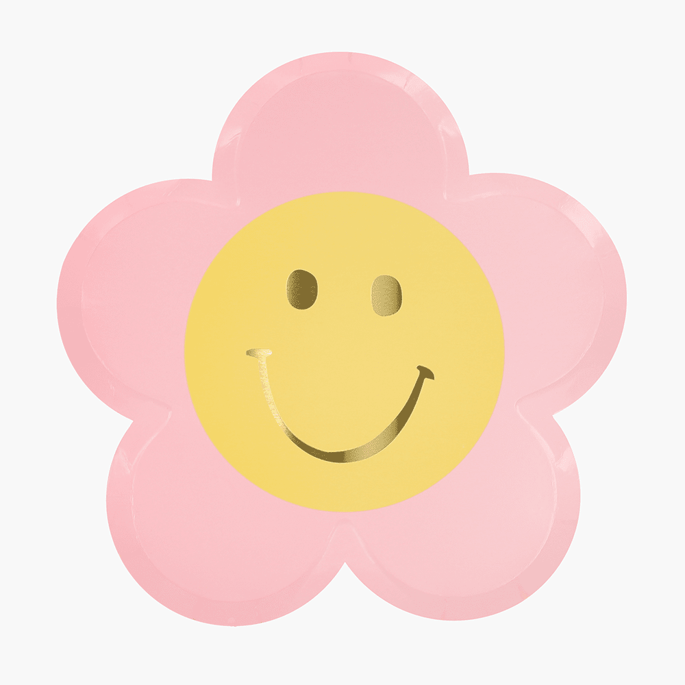 Happy Face Flower Plates, Shopsweetluluss