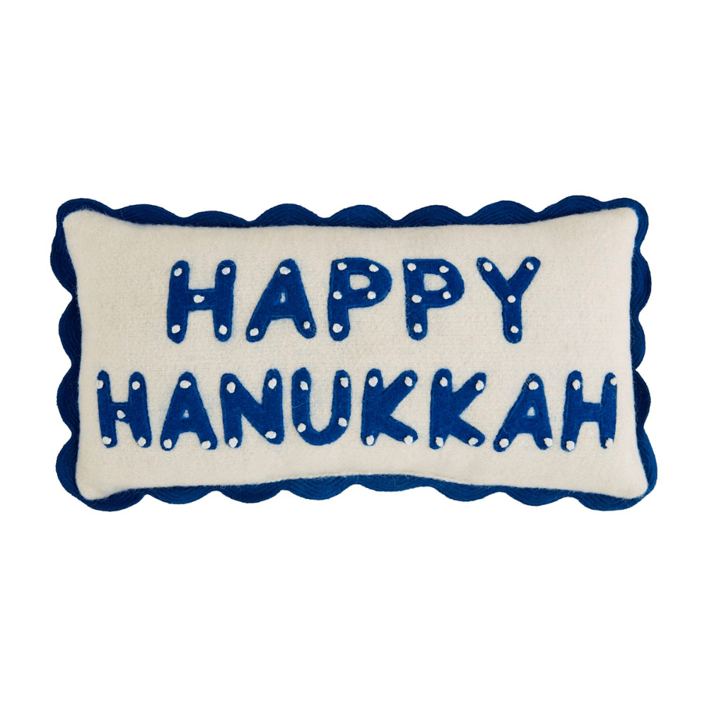 "Happy Hanukkah" Mini Pillow, Shopsweetluluss