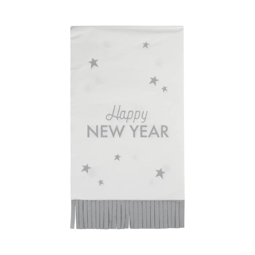 Happy New Year Fringed Dinner Napkins, Shopsweetluluss