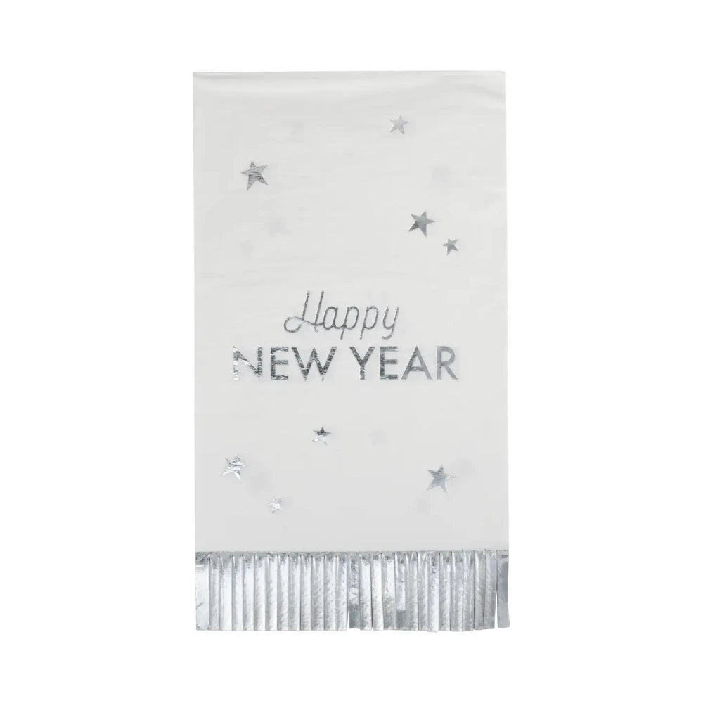 Happy New Year Fringed Dinner Napkins, Shopsweetluluss