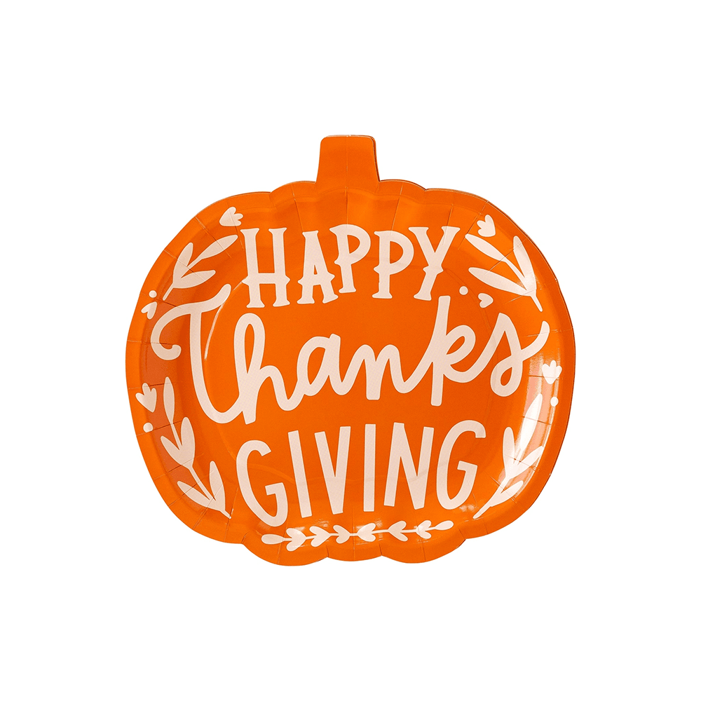 "Happy Thanksgiving" Pumpkin Plates, Shopsweetluluss
