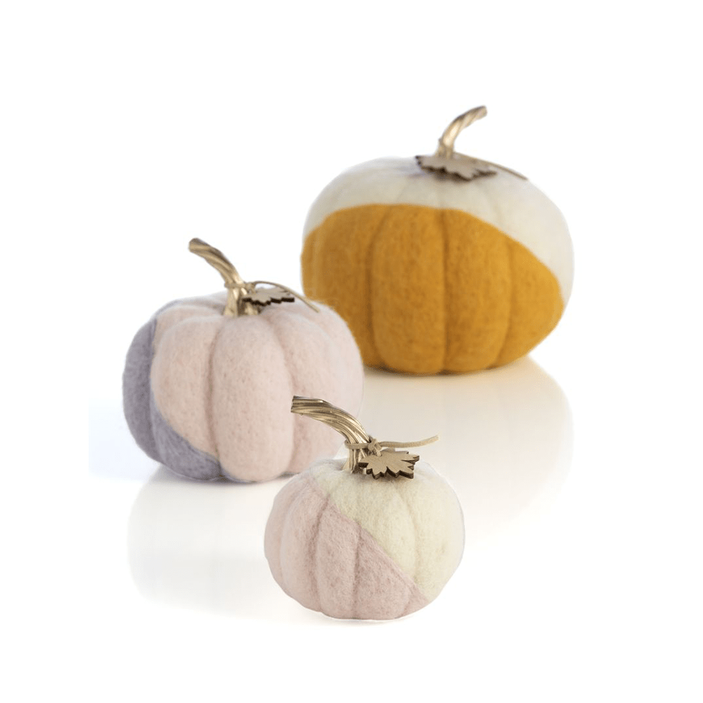Harvest Felt Pumpkins - Set of 3, Shopsweetluluss