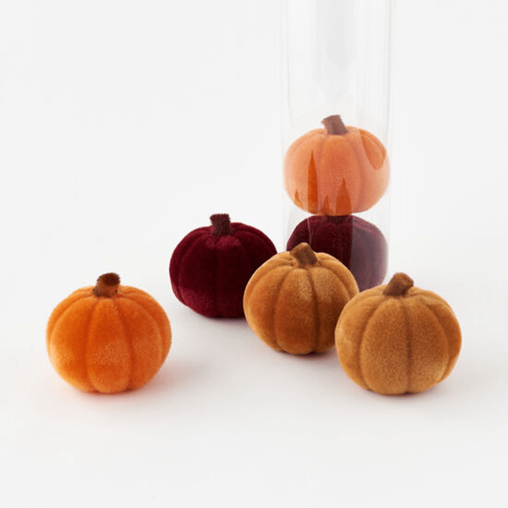 Harvest Flocked Pumpkin, Large - 3 Color Options, Shopsweetluluss