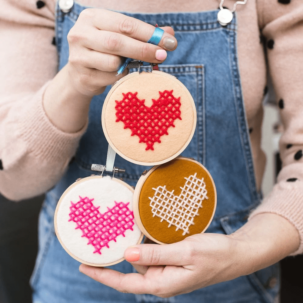 Heart Felt Embroidery Hoop Kit, Shopsweetluluss