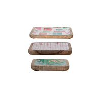 Holiday Mango Wood Trays - Set of 3, Shopsweetluluss