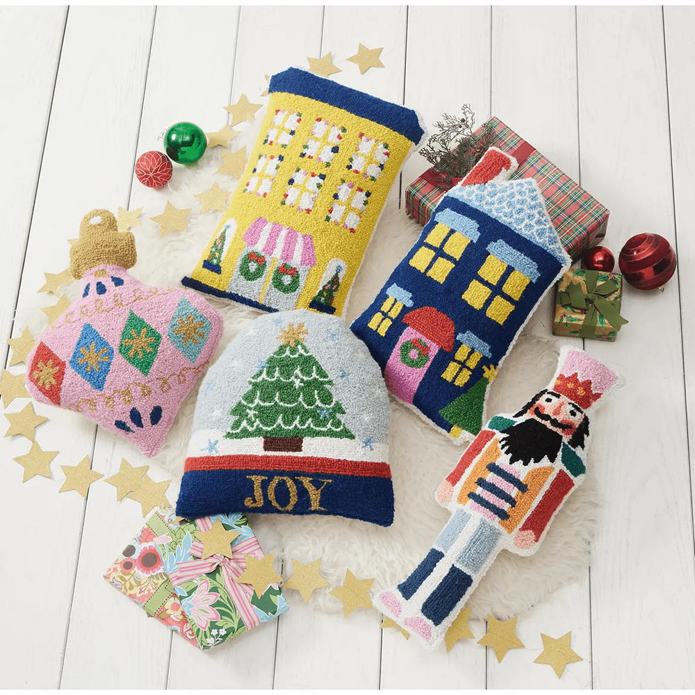 Holiday Village Yellow House Hook Pillow, Shopsweetluluss