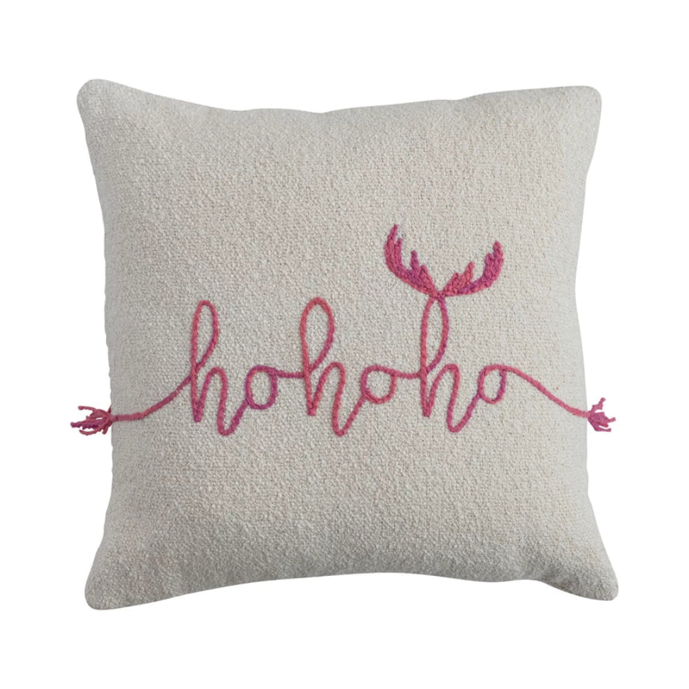 Holiday Slub Pillow - "Ho Ho Ho", Shopsweetluluss