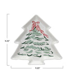 Holiday Stoneware Tree Shaped Plate with Christmas Tree, Shopsweetluluss