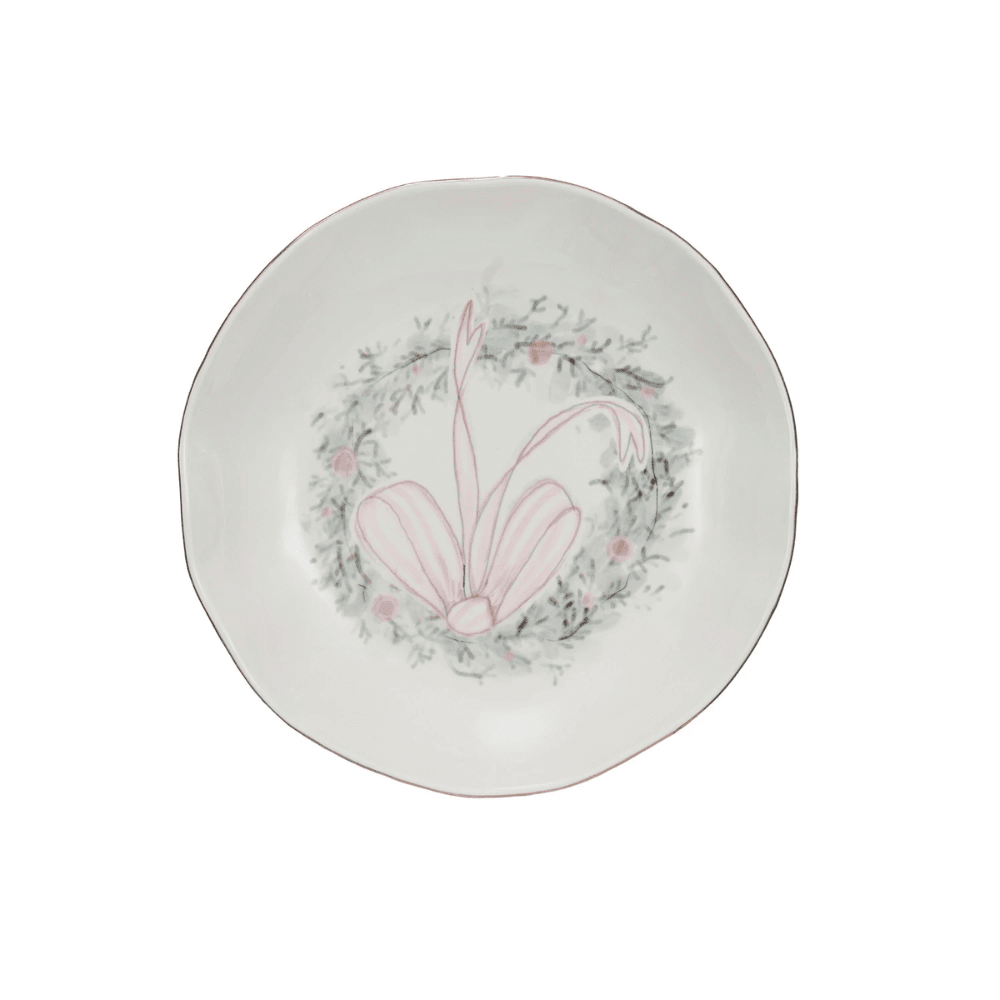 Holiday Wreath Stoneware Bowl, Shopsweetluluss