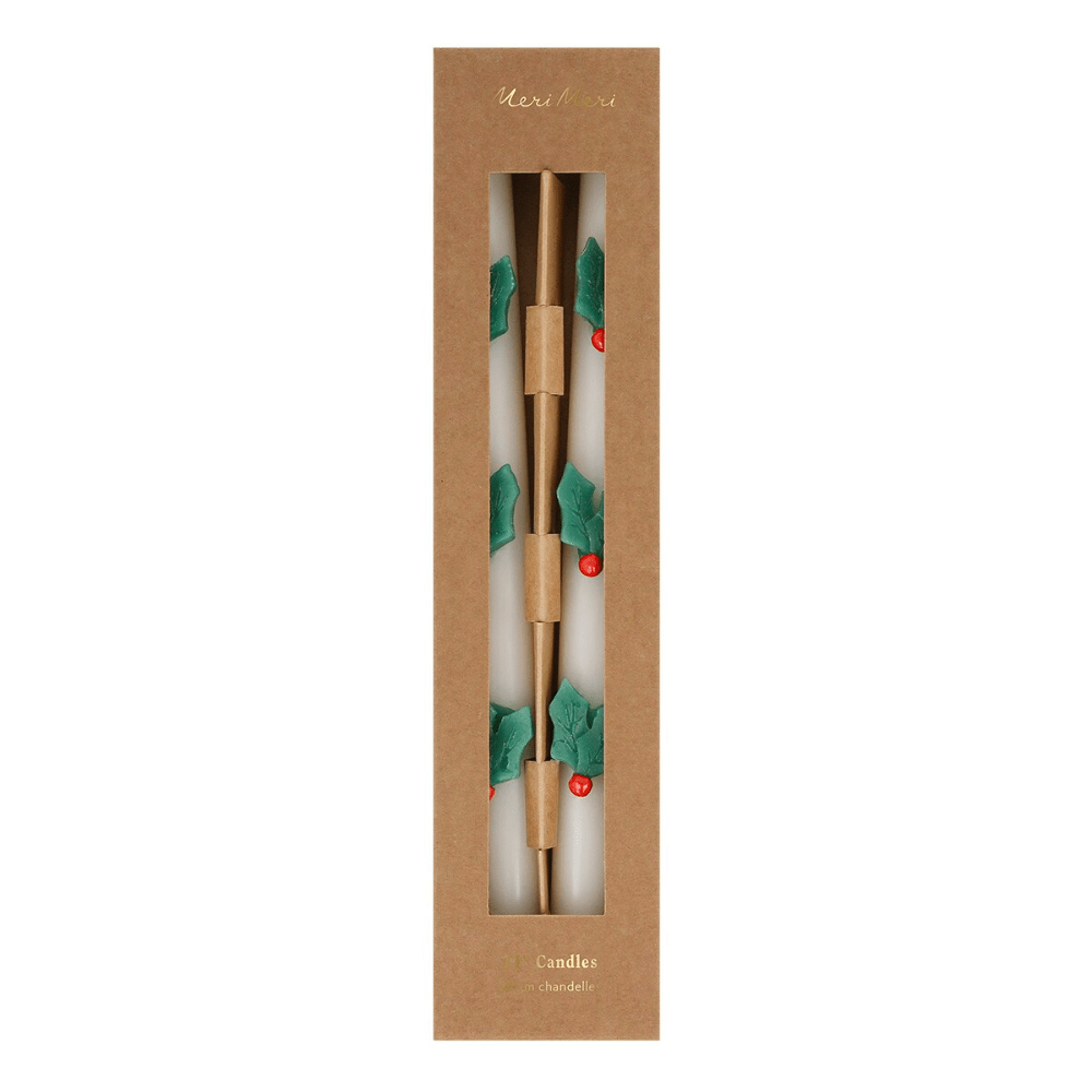 Meri Meri Holly Table Candles, Shopsweetluluss