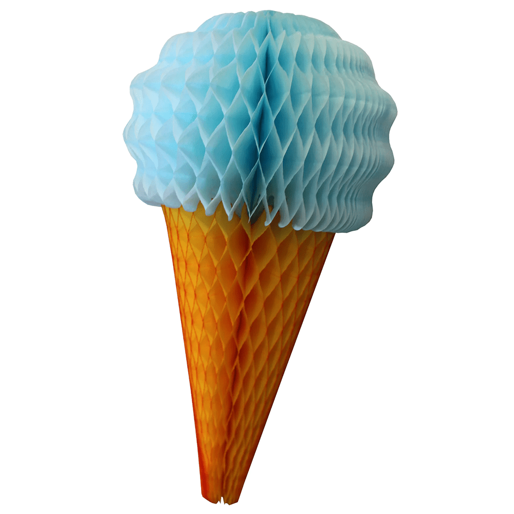 Honeycomb Ice Cream Cone - Light Blue, Shopsweetluluss