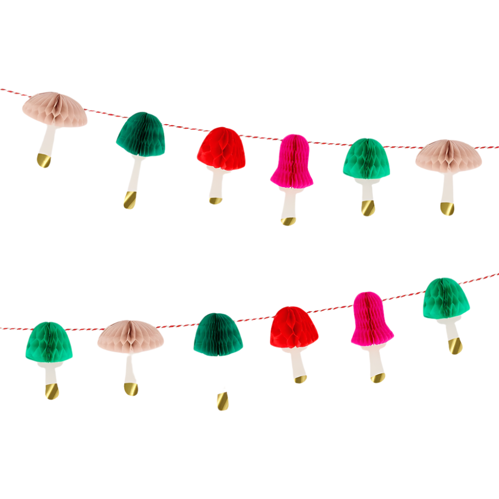 Meri Meri Honeycomb Mushrooms Mini Garland, Shopsweetluluss