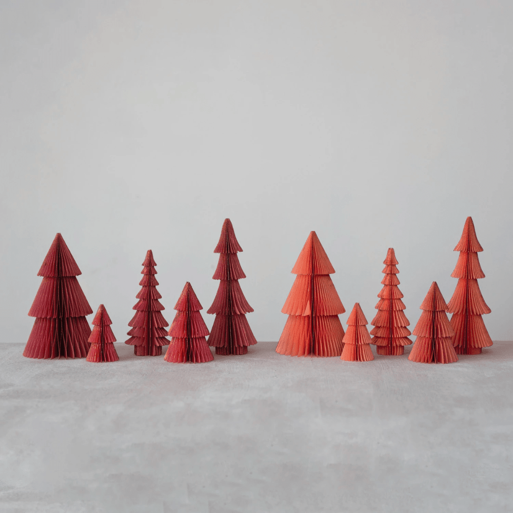 Handmade Recycled Paper Honeycomb Tree, Set of 5 - 2 Colors - Shopsweetluluss