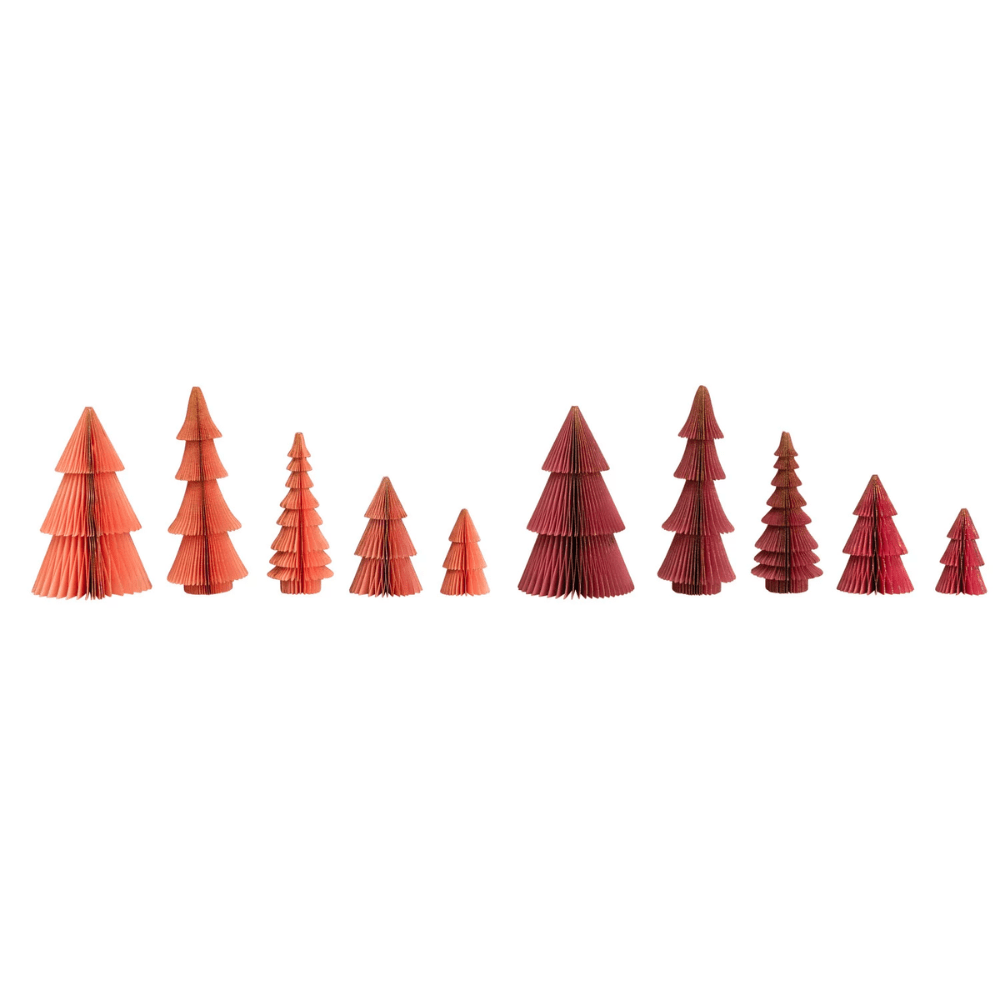 Handmade Recycled Paper Honeycomb Tree, Set of 5 - 2 Colors - Shopsweetluluss
