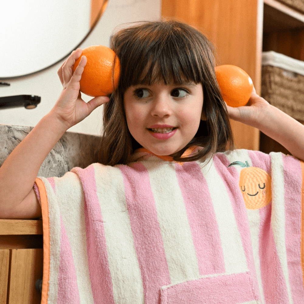 Children's Hooded Poncho - Mandy Mandarine, Shopsweetluluss