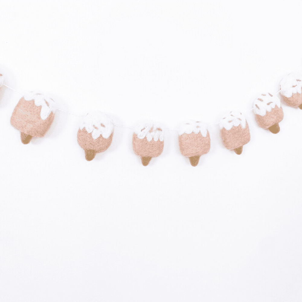Ice Cream Wool Felt Garland, Shopsweetluluss