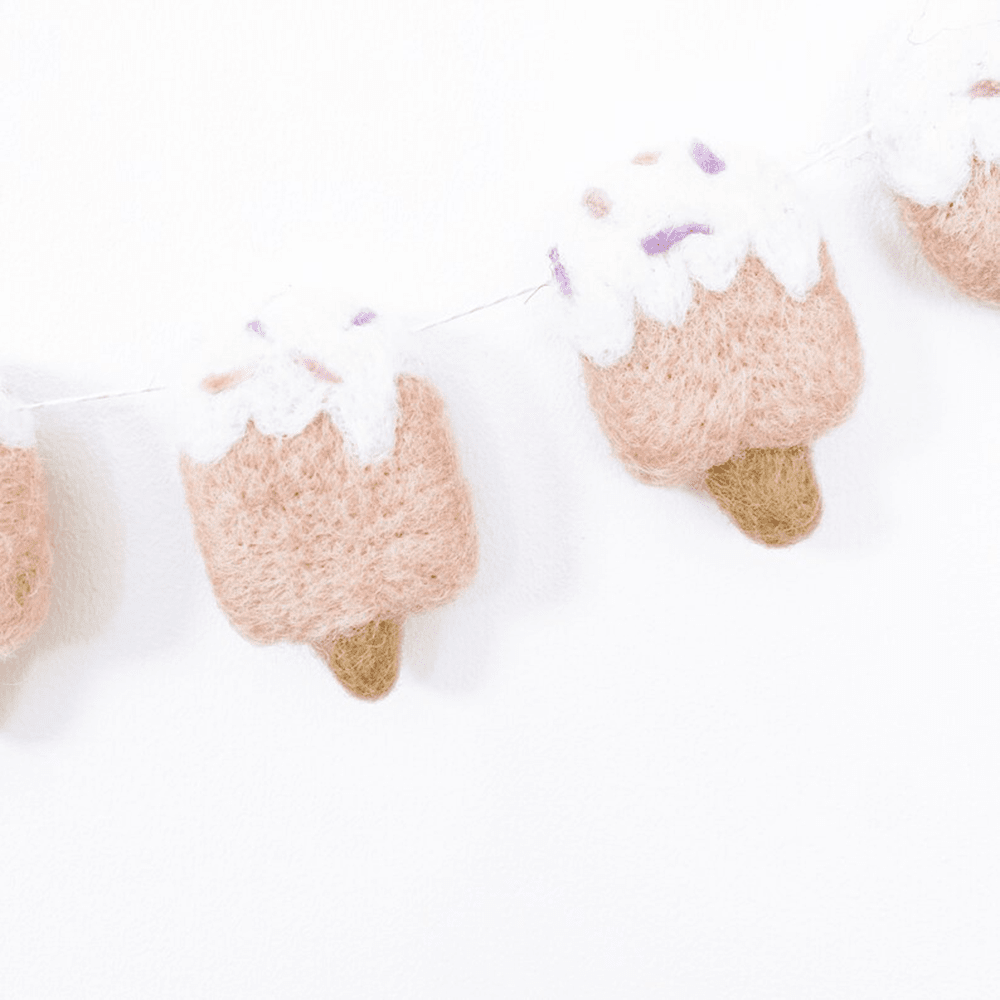 Ice Cream Wool Felt Garland, Shopsweetluluss