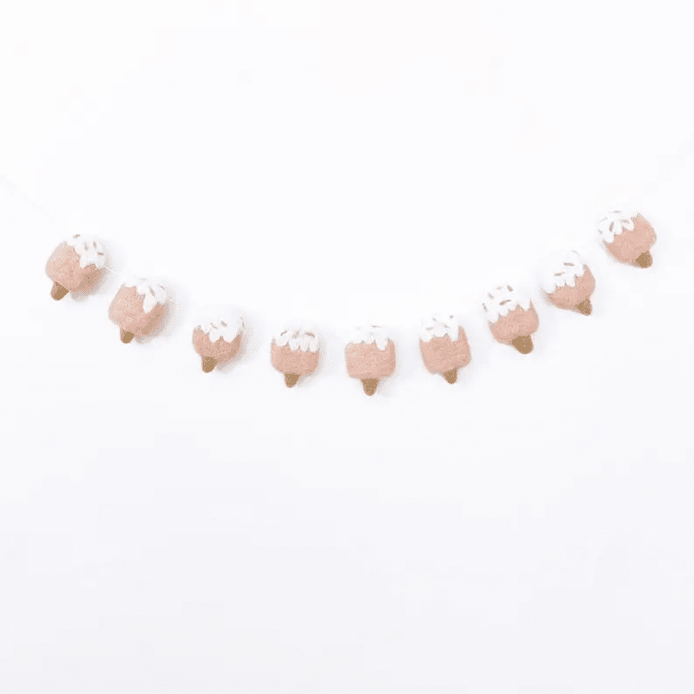 Ice Cream Wool Felt Garland, Shopsweetluluss