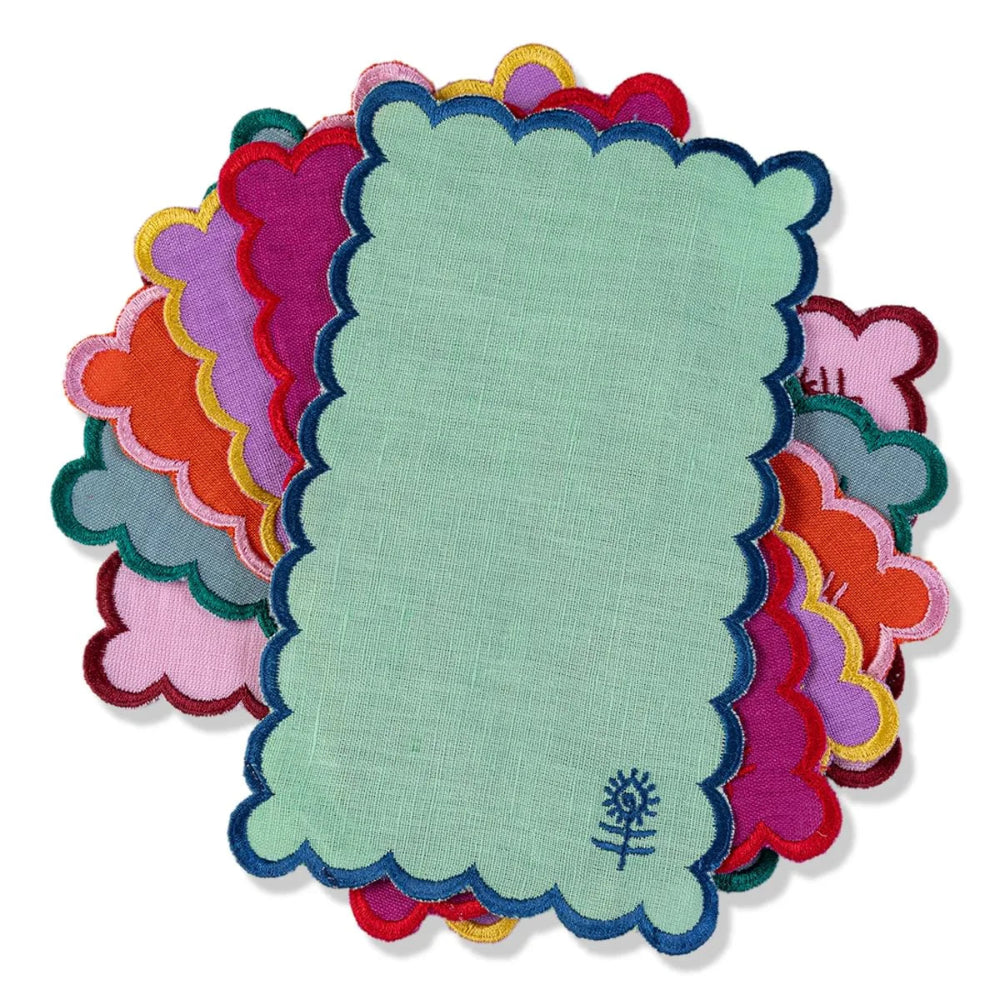 Iconic Linen Cocktail Napkins, Kaleidoscope - Set of 6, Shopsweetluluss