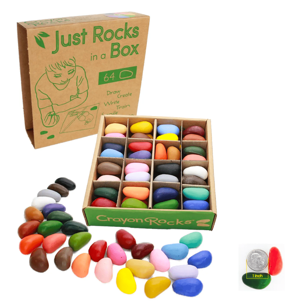 Just Rocks in a Box - 32 Colors/64 Crayons - Shopsweetluluss