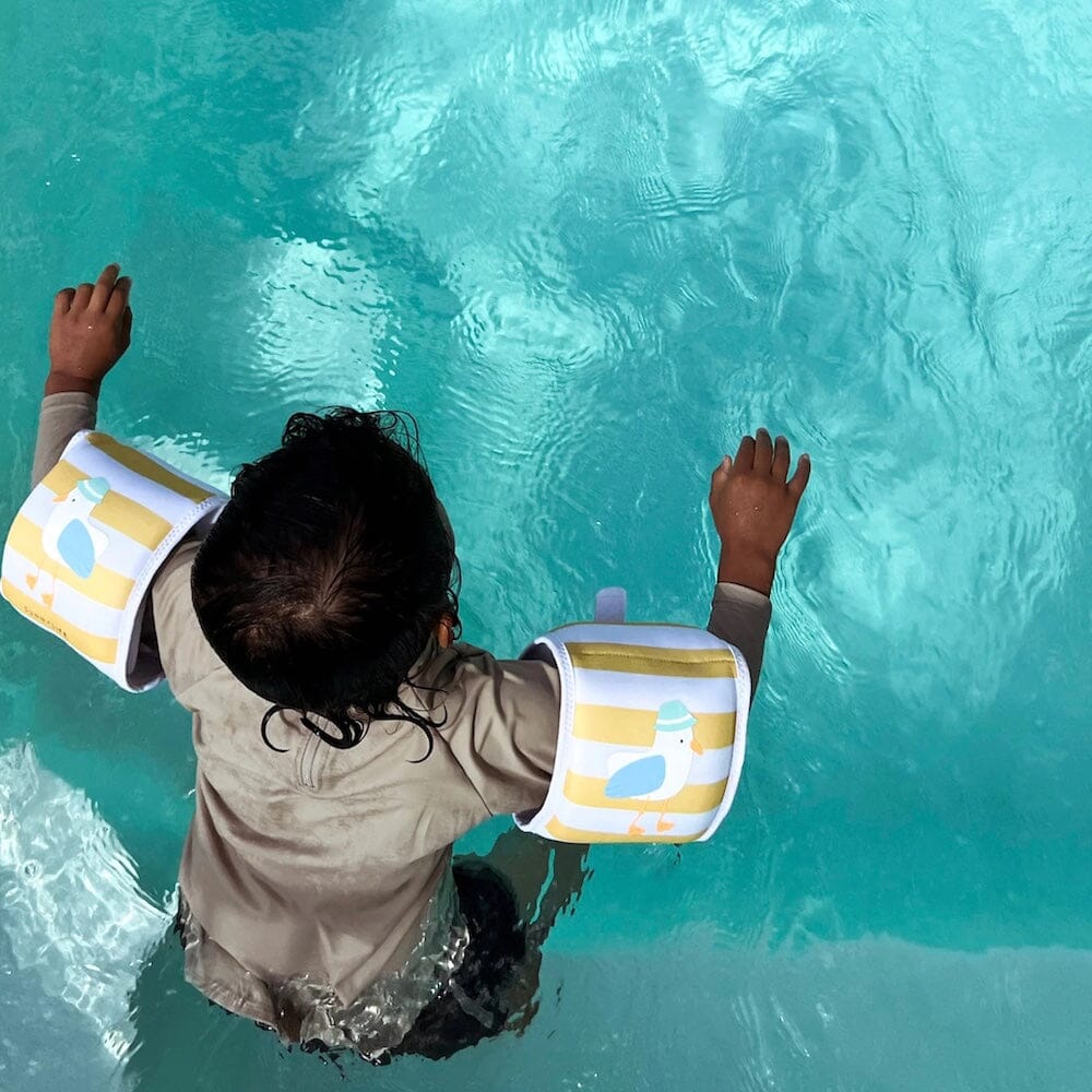 Kids Floaties - Sid the Seagull Mustard Stripe, Shopsweetluluss