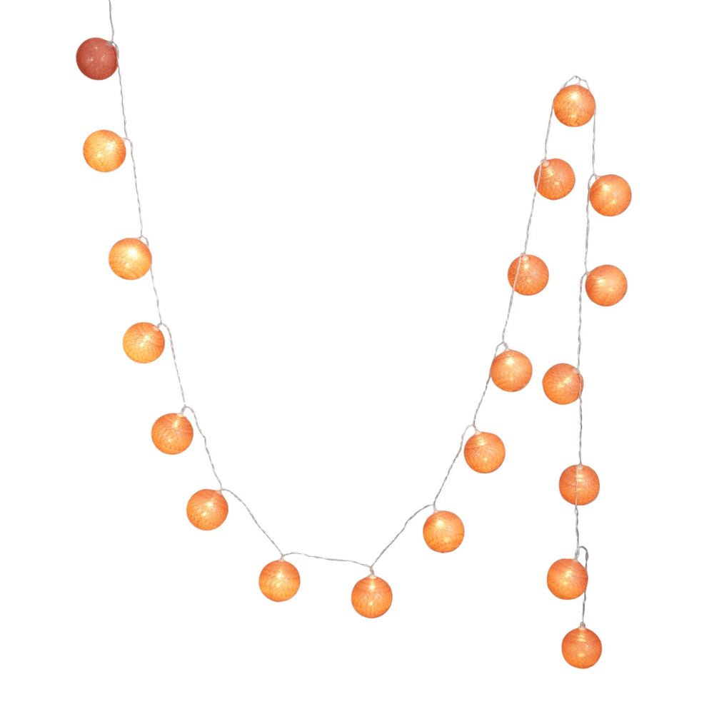 Plastic Ball LED String Light w/20 Lights, Rust, Shopsweetluluss