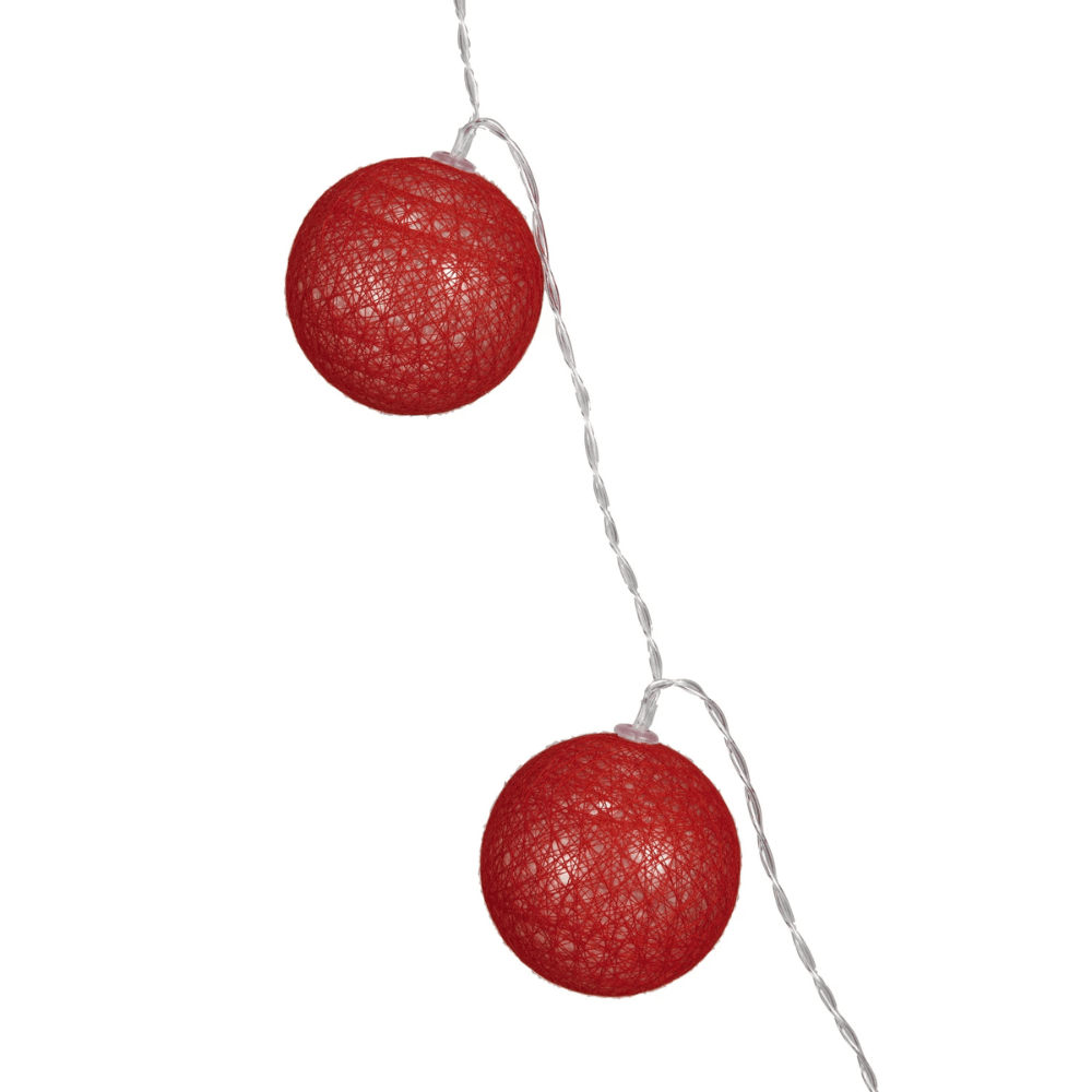 Plastic Ball LED String Light w/20 Lights, Burgundy, Shopsweetluluss