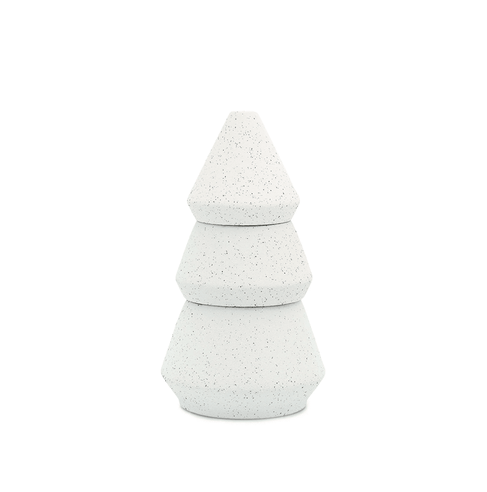 Large Tree Stack Candle, Cypress + Fir - White, Shopsweetluluss