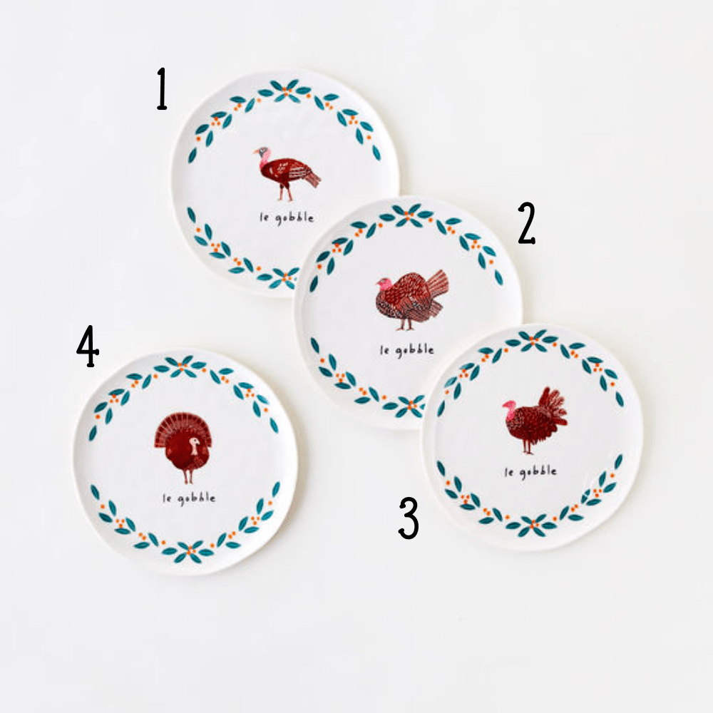 Le Gobble Melamine Plate - 4 Style Options, Shopsweetluluss