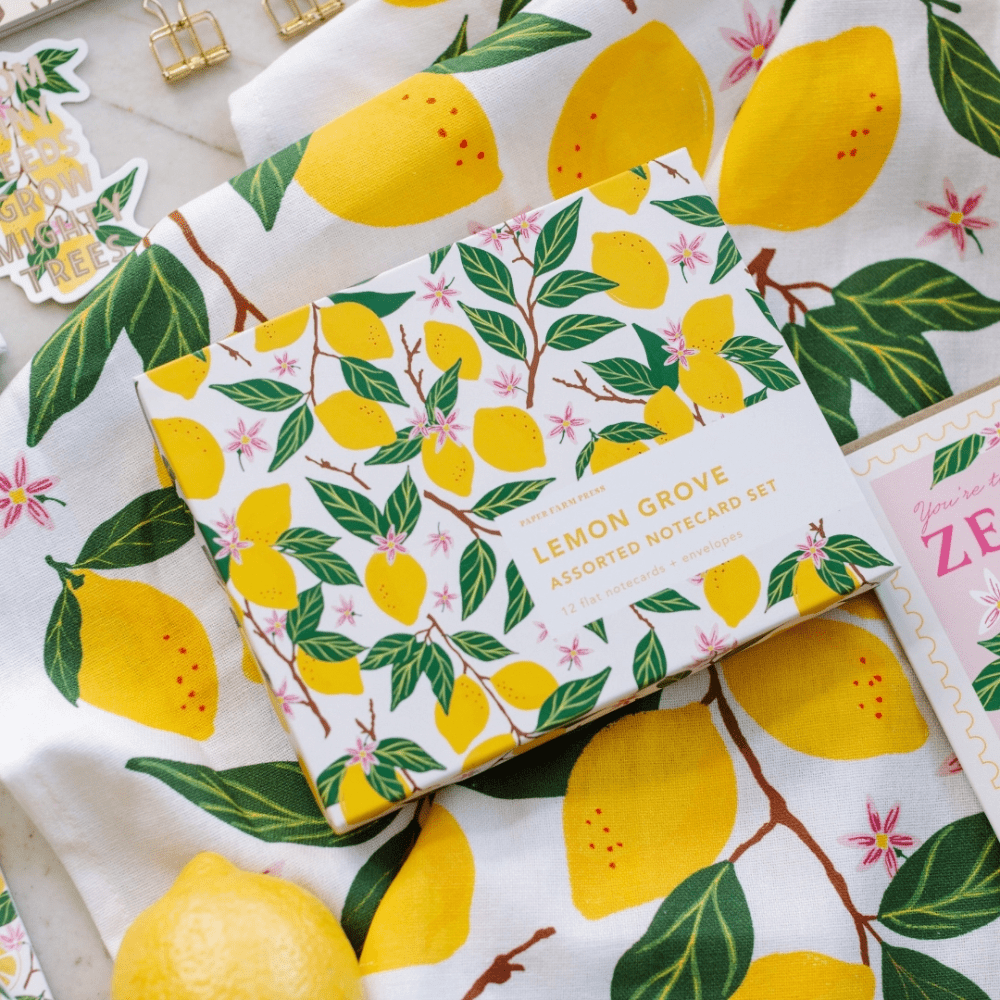 Lemon Grove Assorted Notecard Set, Shopsweetluluss