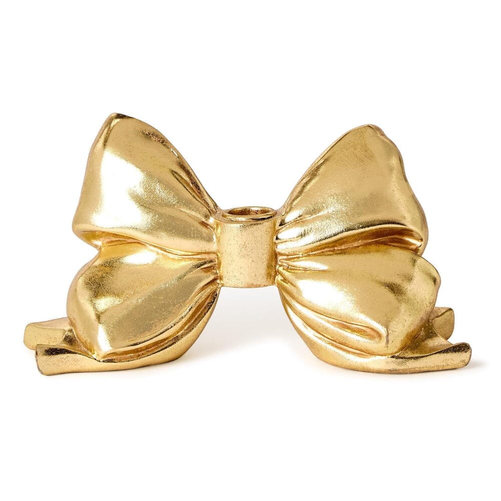 Large Gold Bow Taper Candle Holder, Shopsweetluluss