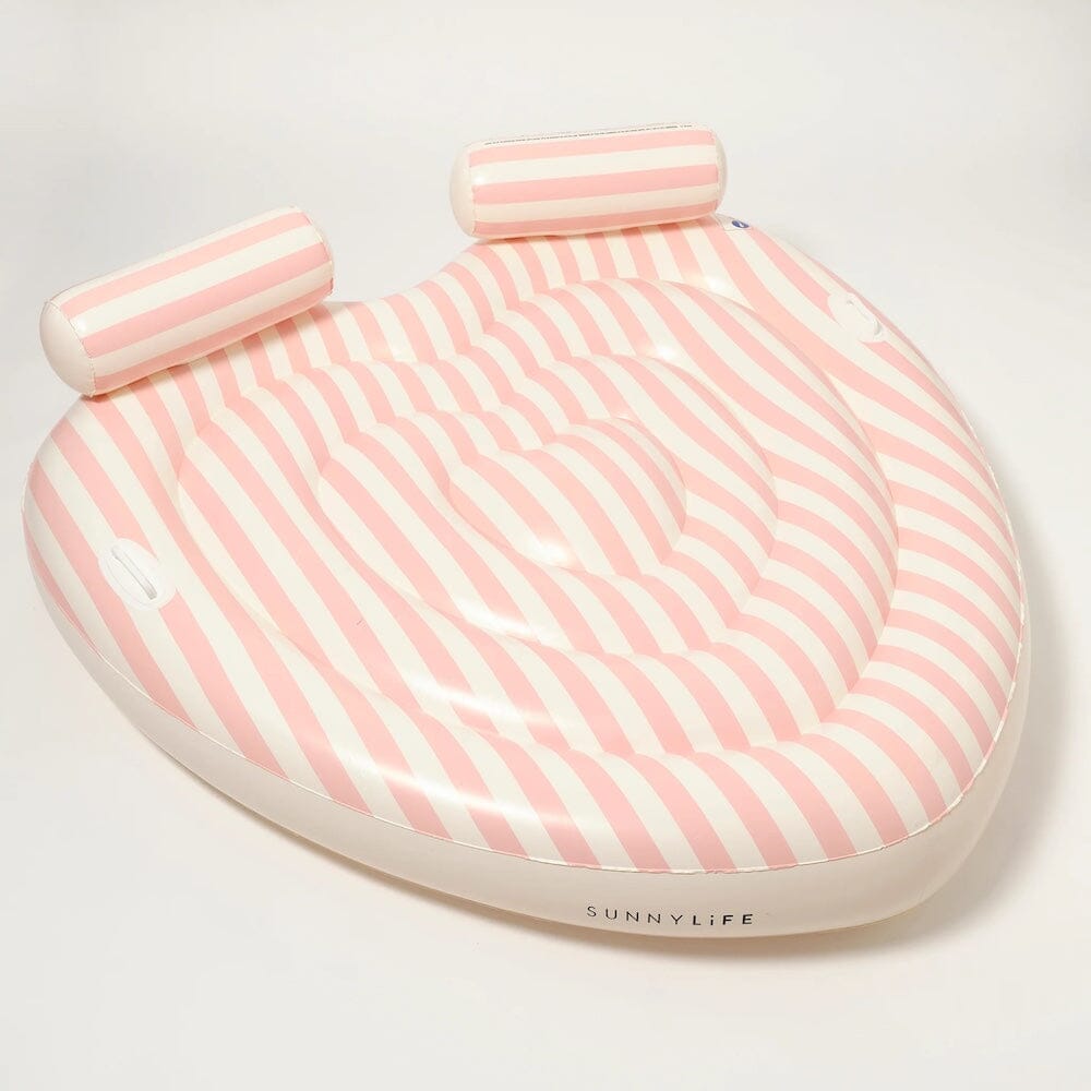 SunnyLife Luxe Lie-On Float - Stole My Heart Pink Stripe, Shopsweetluluss