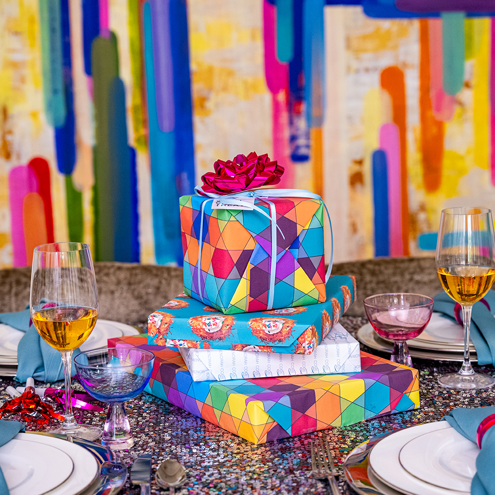 Stainless Stars Hanukkah Gift Wrap, Shopsweetluluss