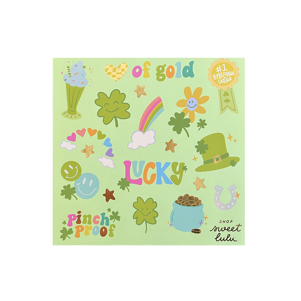 Happy Go Lucky Sticker Set, Shopsweetluluss