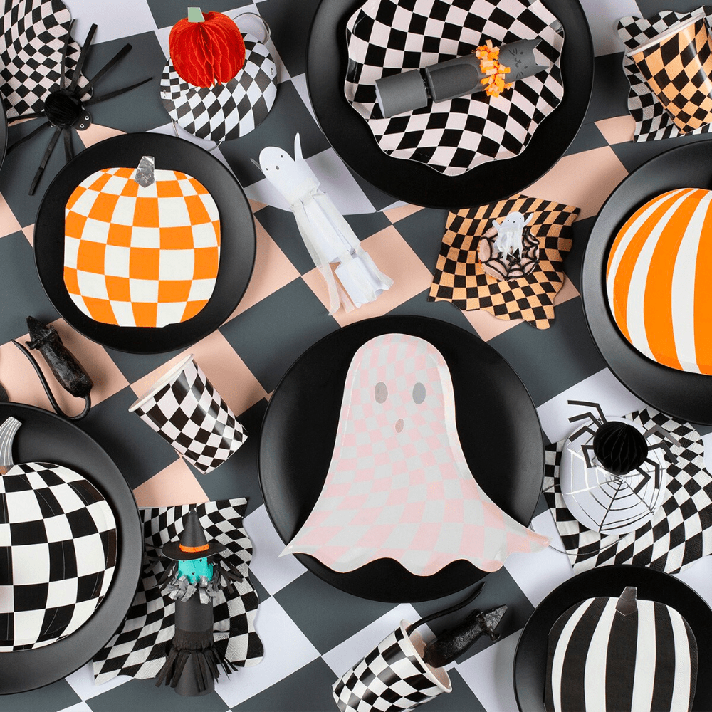 Meri Meri Mod Pattern Pumpkin Plates, Shopsweetluluss