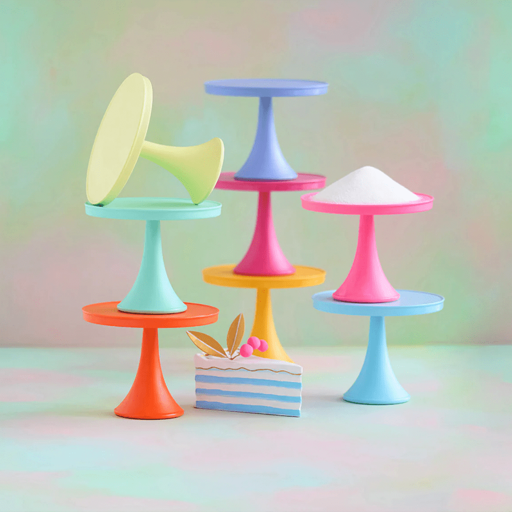 Melamine Rainbow Cake Plates, Medium - 8 Color Options, Shopsweetluluss
