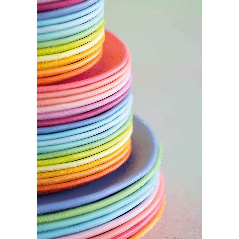 Glitterville Melamine Rainbow Salad Plate - 16 Color Options