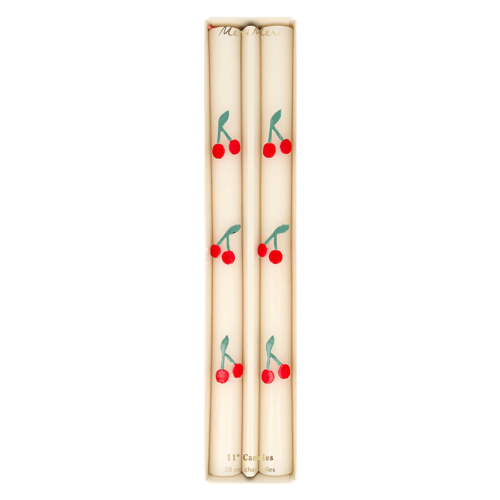 Meri Meri Cherry Table Candles, Shopsweetluluss