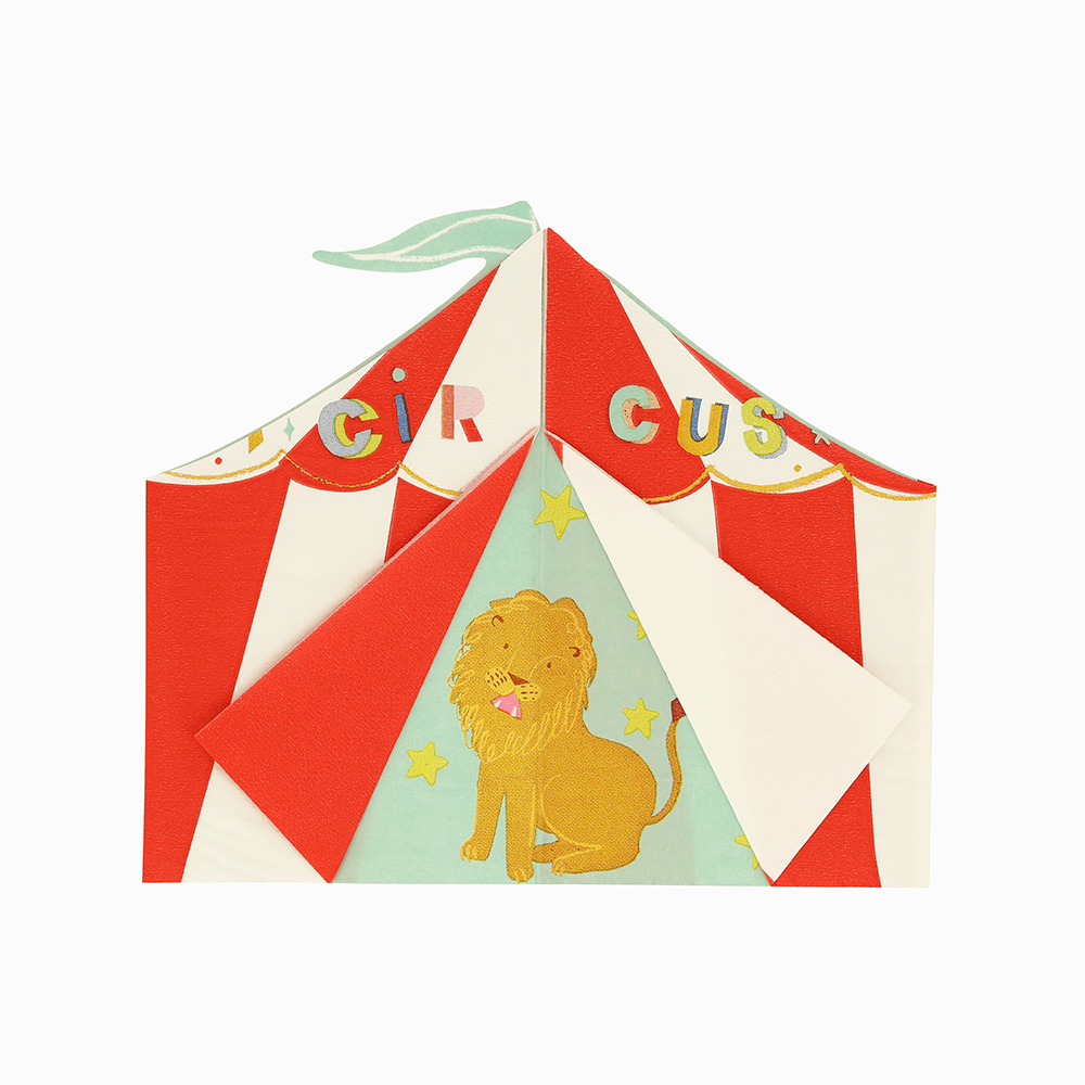 Meri Meri Circus Shaped Big Top Napkins, Shopsweetluluss