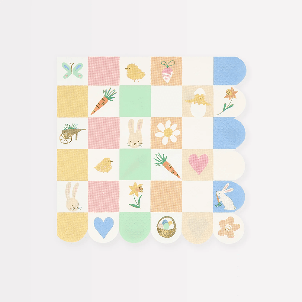 Meri Meri Easter Icon Checkerboard Large Napkins