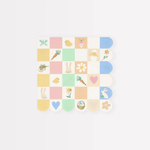 Meri Meri Easter Icon Checkerboard Small Napkins, Shopsweetluluss