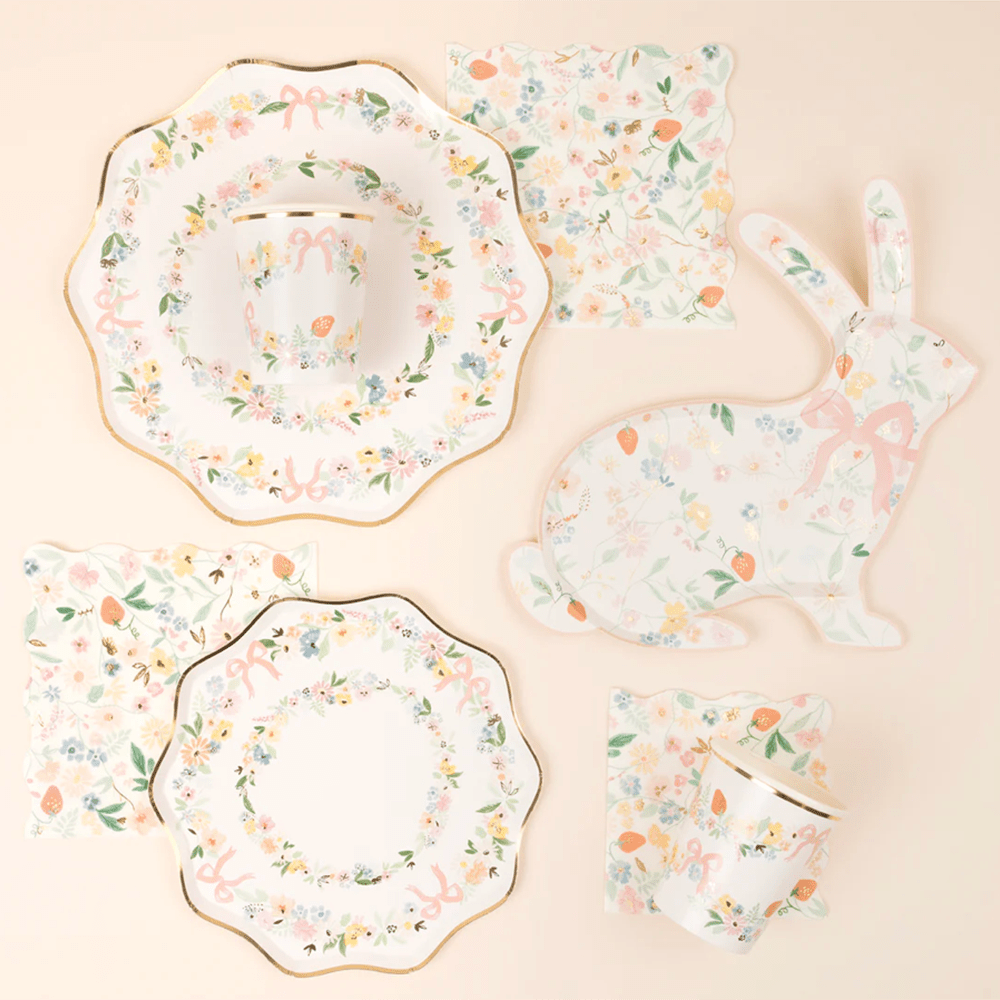 Meri Meri Floral Bunny Shaped Plates, Shopsweetluluss