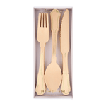 Meri Meri Elegant Gold Foil Detail Wooden Cutlery Set, Shopsweetluluss