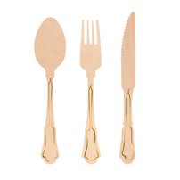 Meri Meri Elegant Gold Foil Detail Wooden Cutlery Set, Shopsweetluluss