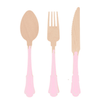 Meri Meri Elegant Pink Wooden Cutlery Set, Shopsweetluluss