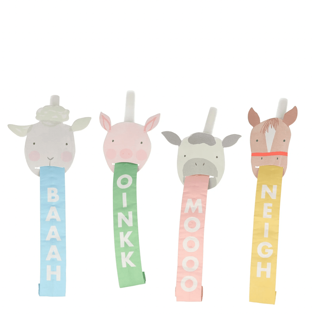 Meri Meri Farm Animal Party Blowers, Shopsweetluluss