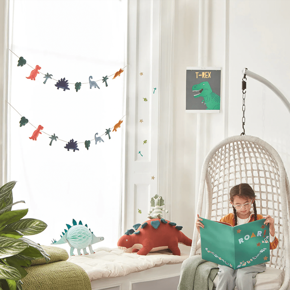 Meri Meri Felt Dinosaur Garland, Shopsweetluluss