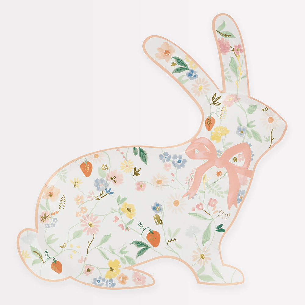 Meri Meri Floral Bunny Shaped Plates, Shopsweetluluss