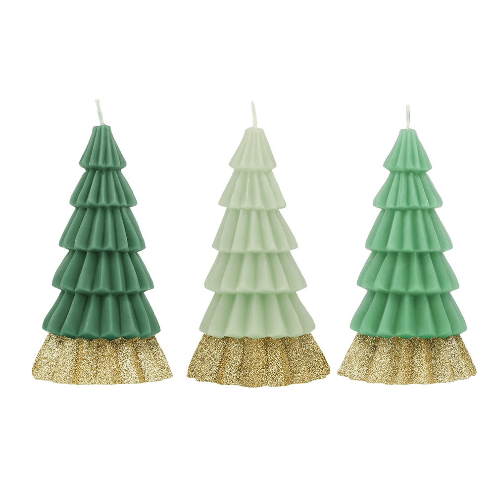 Meri Meri Green Tree Candles, Shopsweetluluss